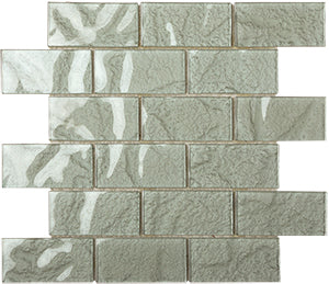 Metallic Aluminium Glass Mosaic 300x300mm tile