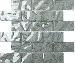 Metallic Steel Glass Mosaic 300x300mm tile