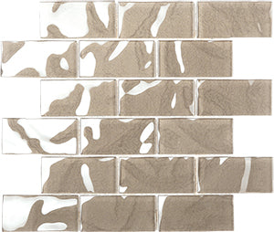 Metallic Champagne Glass Mosaic 300x300mm tile