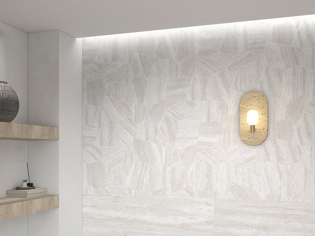 Euromarmo Chiaro Porcelain Mosaic 500x675mm in a room setting