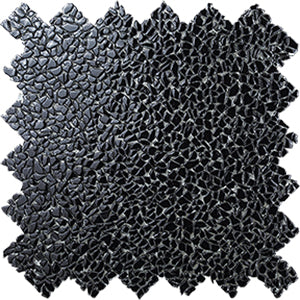 Raindrop Nero Crystal Glass Mosaic 300x300mm tile