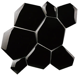 Watercube Nero 3D Crystal Glass Mosaic 295x300mm tile