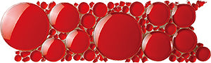 Iceberg Red 3D Crystal Glass Mosaic 98x300mm tile