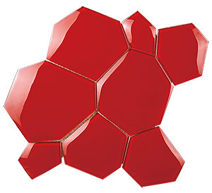 Watercube Red 3D Crystal Glass Mosaic 295x300mm tile