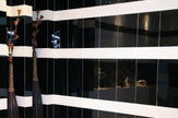 Stream Super White Crystal Glass Mosaic in a room setting