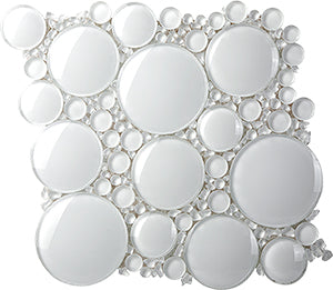 Iceberg Super White 3D Crystal Glass Mosaic 295x300mm tile