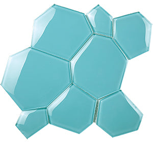 Watercube Blue Haven 3D Crystal Glass Mosaic 295x300mm tile