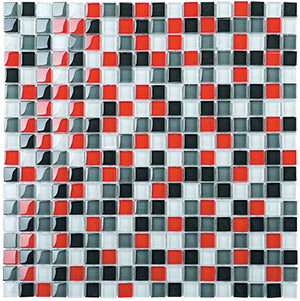 Classic Grey Blend Crystal Glass Mosaic 15x15mm (ESM04-15) tile
