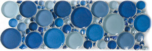 Bubbles Blue Blend Crystal Glass Mosaic 100x300mm tile