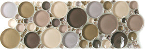 Bubbles Beige Blend Crystal Glass Mosaic 100x300mm tile