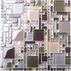 Magic Grey Blend Crystal Glass Mosaic 300x300mm (ESM08-MAGIC) tile
