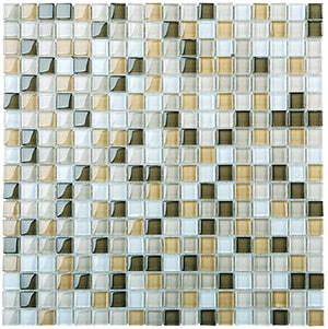 Classic Light Grey Blend Crystal Glass Mosaic tile