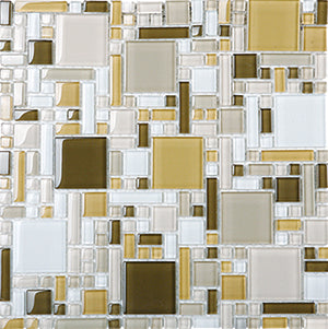 Magic Cream Blend Crystal Glass Mosaic 300x300mm (ESM18-MAGIC) tile