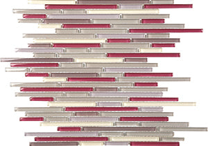 Bullets Rose Blend Crystal Glass Mosaic tile