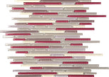 Bullets Rose Blend Crystal Glass Mosaic tile