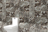 Renaissance Classic Black Glass Tiles 200x200mm in a room setting