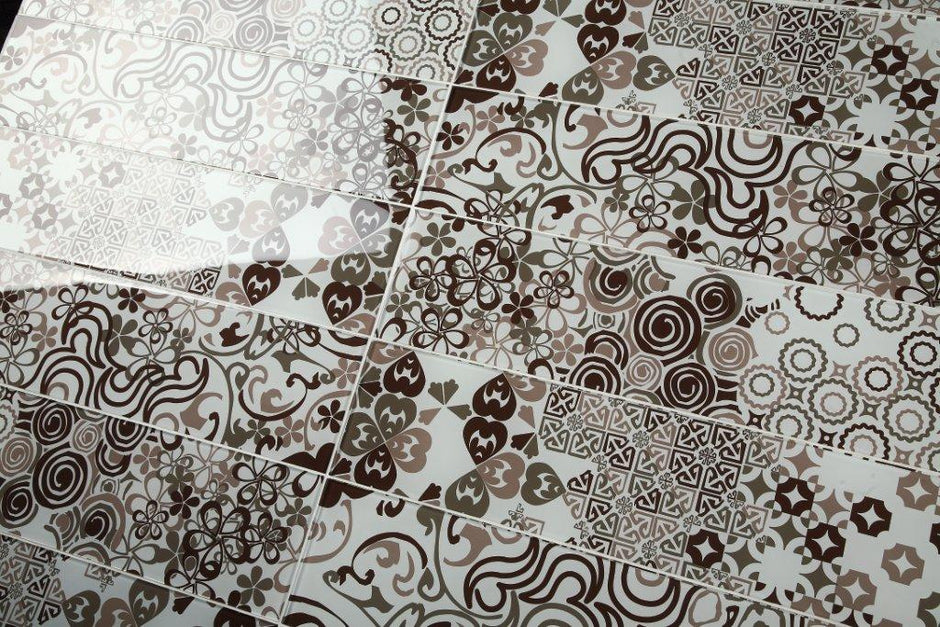Renaissance Classic Black Glass Tiles 150x600mm in a room setting