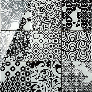Renaissance Classic Black Glass Tiles 200x200mm tile