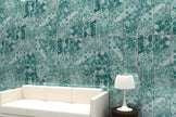 Renaissance Classic Blue Glass Tiles 200x200mm in a room setting