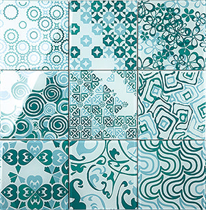 Renaissance Classic Blue Glass Tiles 200x200mm tile