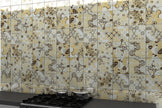 Renaissance Classic Gold Glass Tiles 200x200mm in a room setting