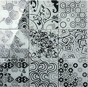 Renaissance Classic Grey Glass Tiles 200x200mm tile