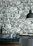 Renaissance Classic Grey Glass Tiles 150x600mm in a room setting