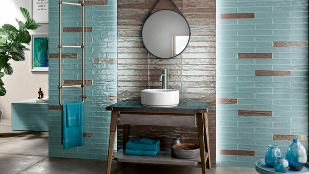 Victory Petrol Subway Tiles in a room setting