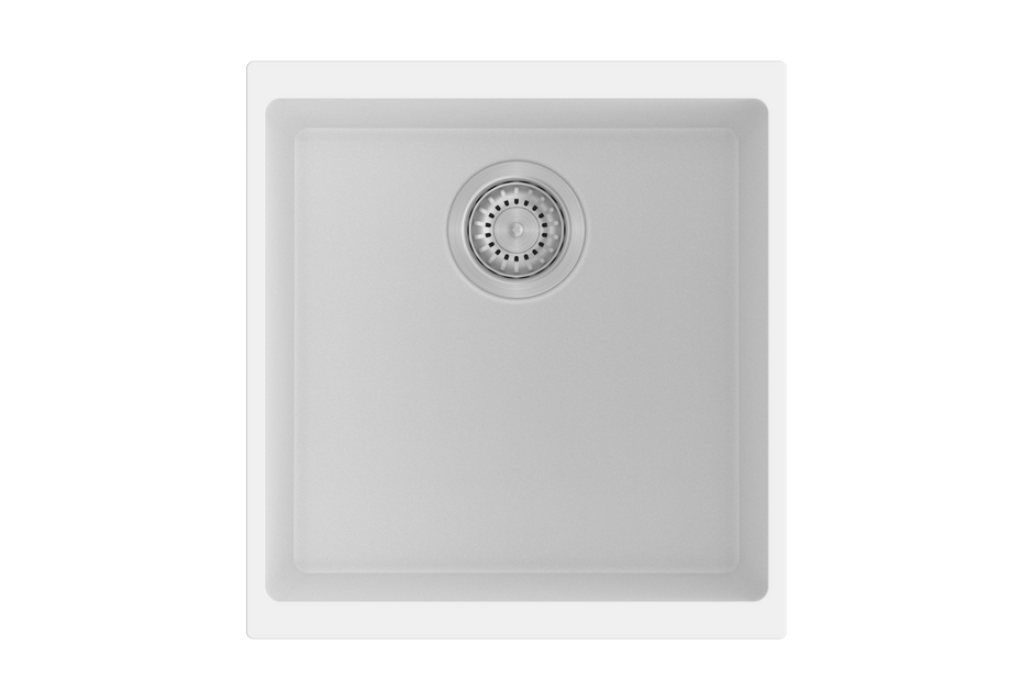 Navona Enigma N100M Single Bowl Granite Sink 430 x 460 x 200mm Snova White