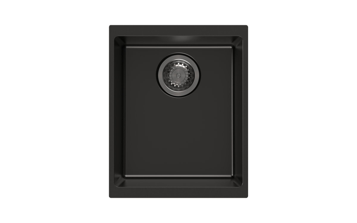 Navona Enigma N100N Single Bowl Granite Sink 370 x 460 x 200mm Deep Black