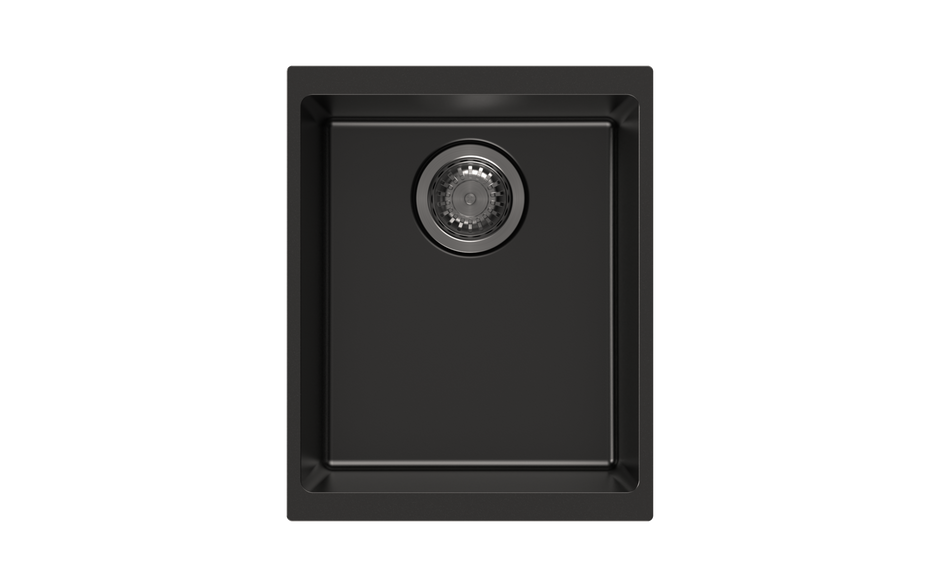 Navona Enigma N100N Single Bowl Granite Sink 370 x 460 x 200mm Deep Black
