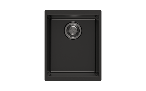 Navona Enigma N100N Single Bowl Granite Sink 370 x 460 x 200mm Deep Black