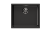 Navona Enigma N100S Single Bowl Granite Sink 530 x 460 x 200mm Deep Black