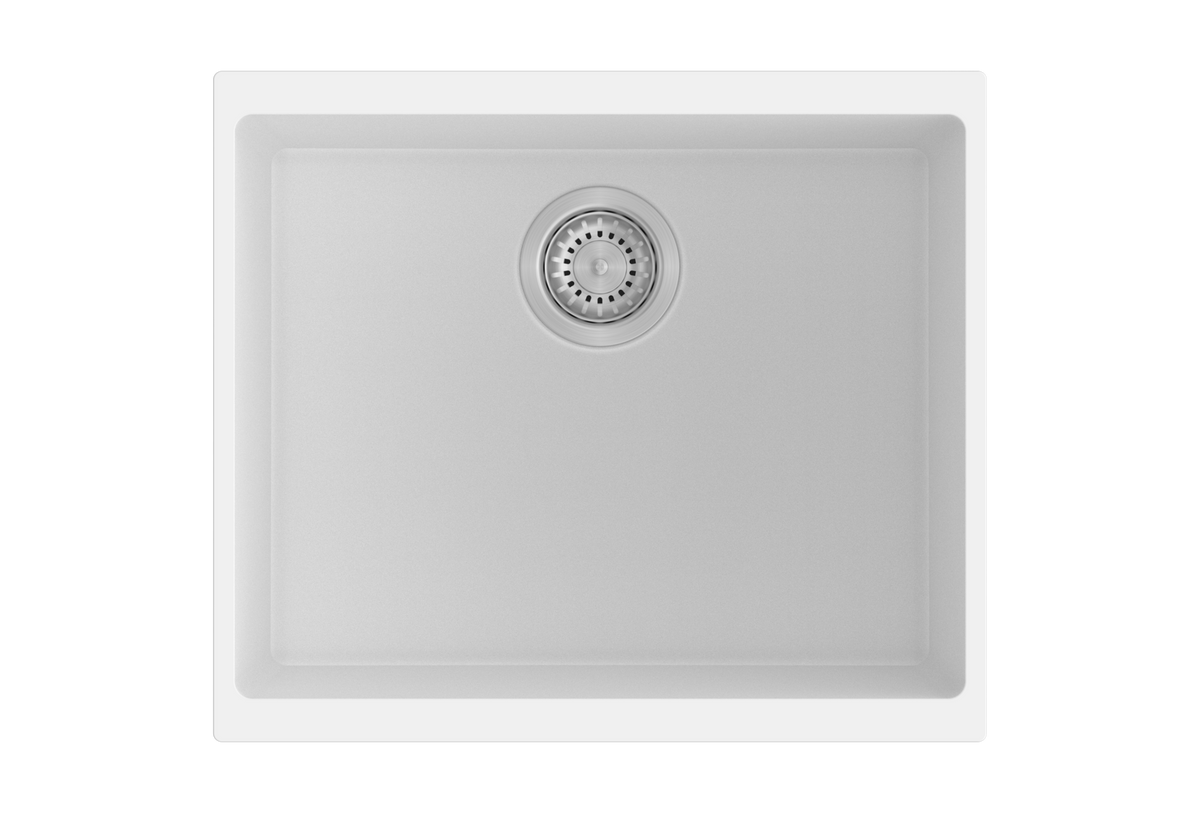 Navona Enigma N100S Single Bowl Granite Sink 530 x 460 x 200mm Snova White