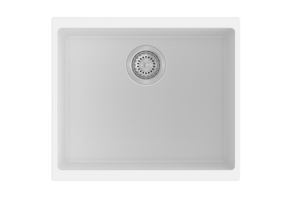Navona Enigma N100S Single Bowl Granite Sink 530 x 460 x 200mm Snova White