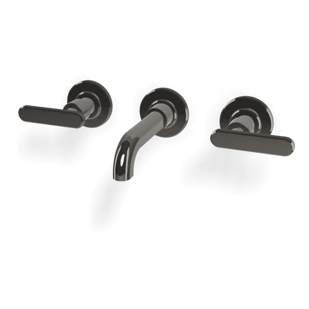 Park Lane 3 Hole Wall Set 150mm Spout in Black Chrome