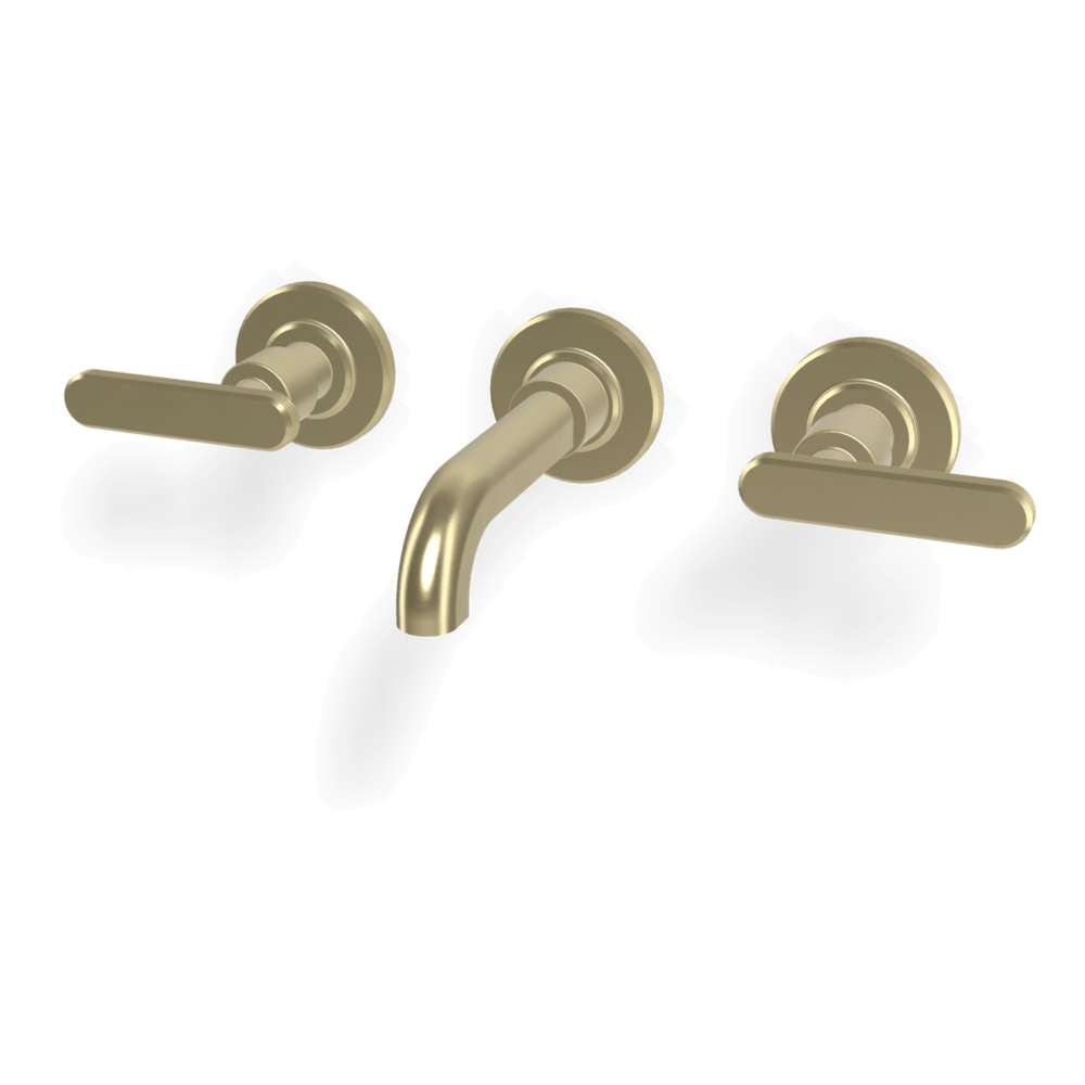 Park Lane 3 Hole Wall Set 150mm Spout in Brushed Champagne