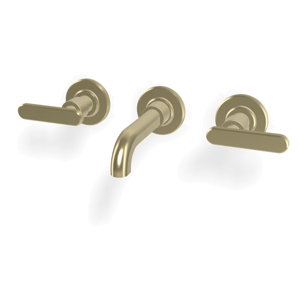 Park Lane 3 Hole Wall Set 150mm Spout in Brushed Champagne