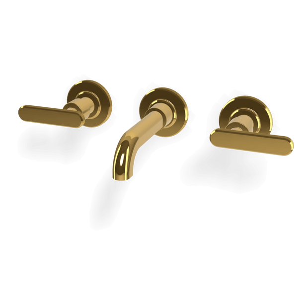 Park Lane 3 Hole Wall Set 150mm Spout in Gold