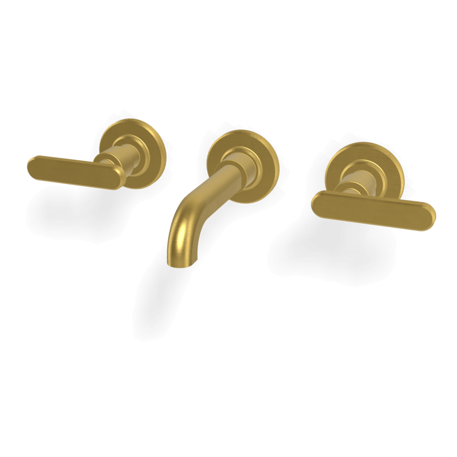 Park Lane 3 Hole Wall Set 150mm Spout in Brushed Gold