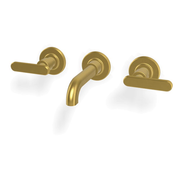 Park Lane 3 Hole Wall Set 150mm Spout in Brushed Gold