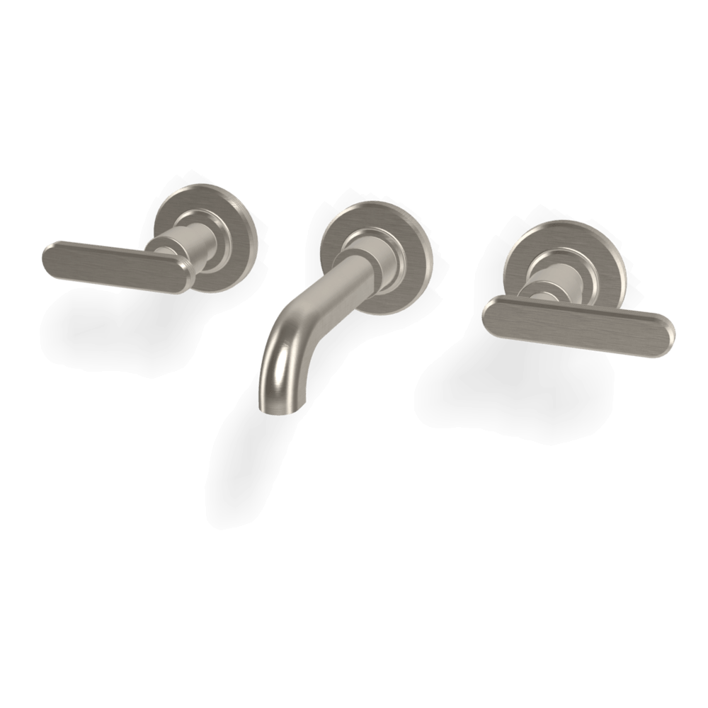 Park Lane 3 Hole Wall Set 150mm Spout in Brushed Nickel