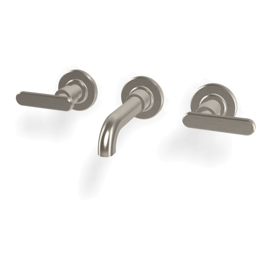 Park Lane 3 Hole Wall Set 150mm Spout in Brushed Nickel
