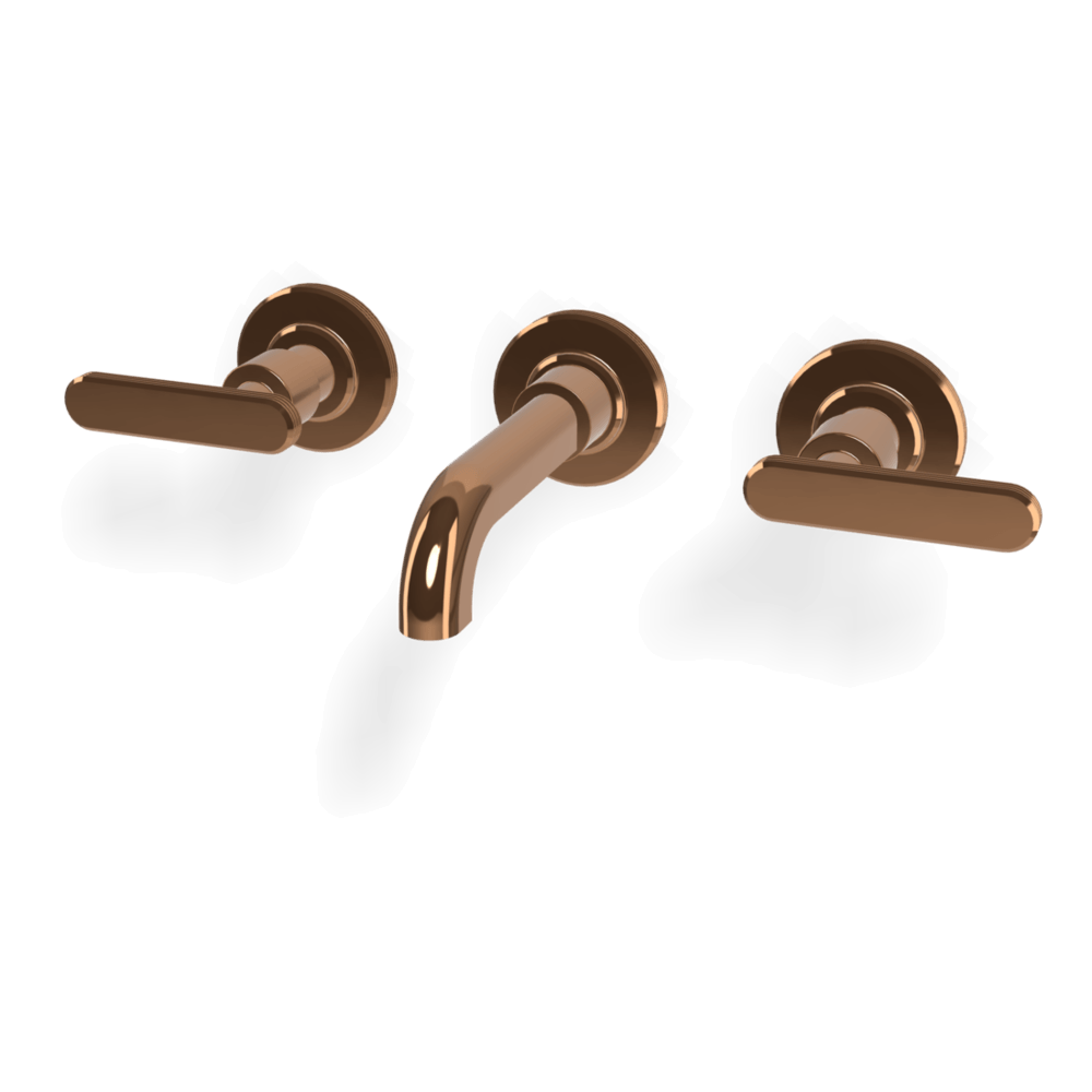 Park Lane 3 Hole Wall Set 150mm Spout in Amber Bronze