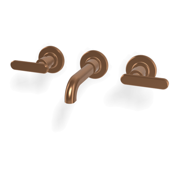 Park Lane 3 Hole Wall Set 150mm Spout in Brushed Amber Bronze