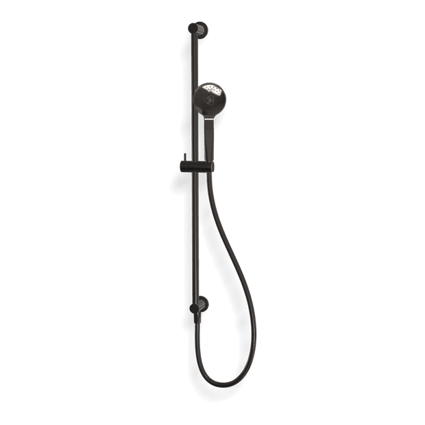 Wellness 3 Function Shower on Rail in Black Chrome