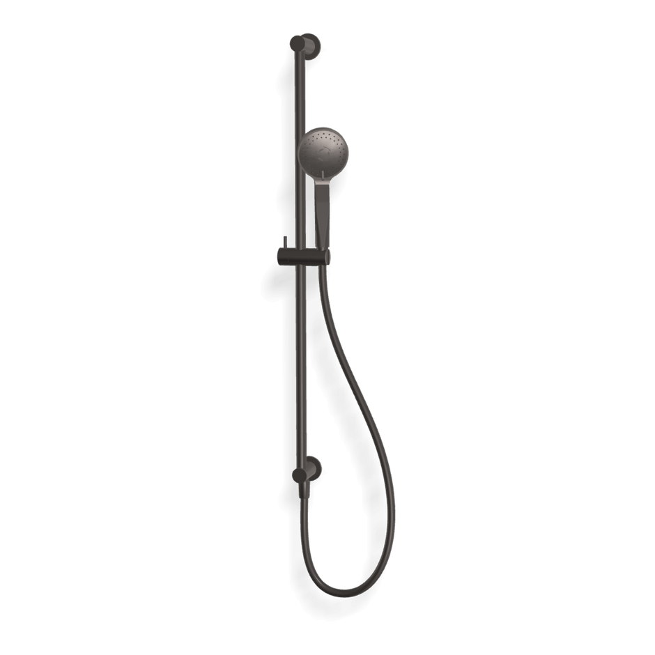 Wellness 3 Function Shower on Rail in Brushed Black Chrome