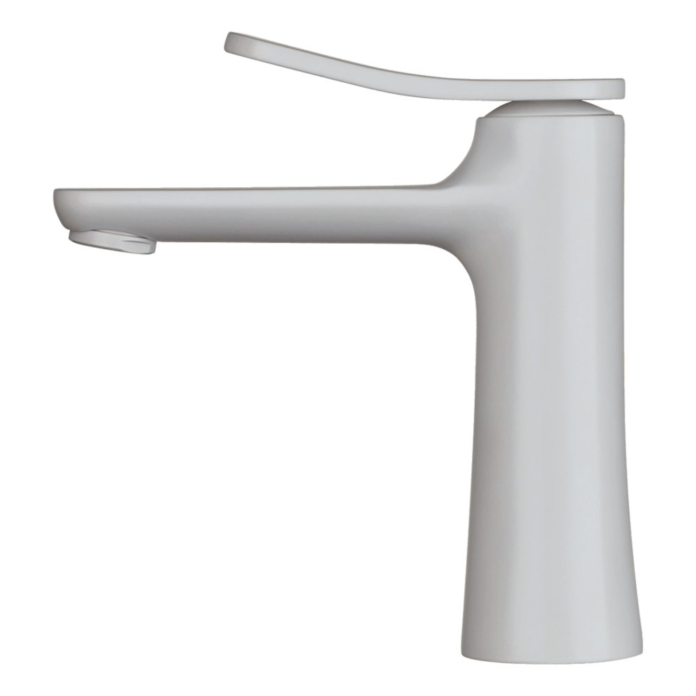 Flo Basin Mixer in White Matt