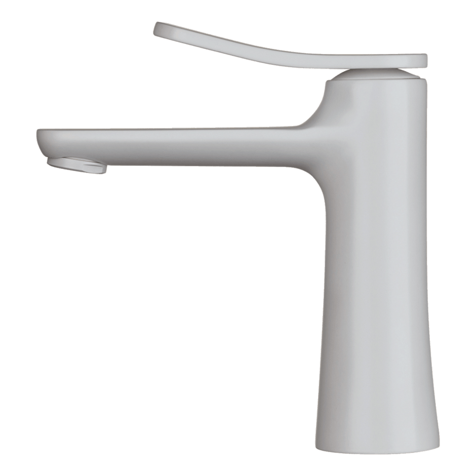Flo Basin Mixer in White Matt