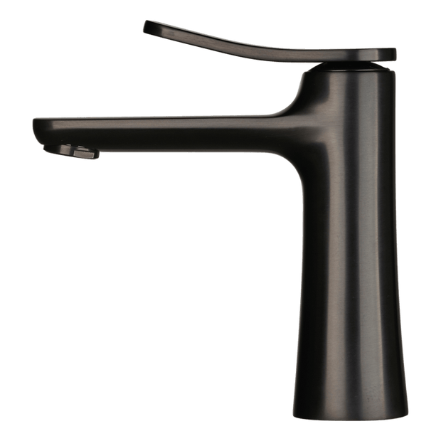 Flo Basin Mixer in Brushed Black Chrome